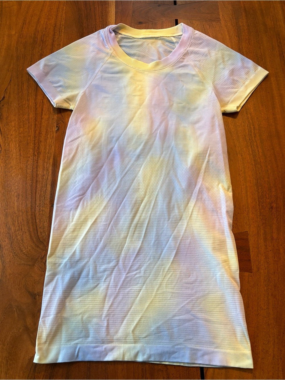 lululemon athletica Short Sleeve Tie-Dye Tee Dress in Pastel Yellow, Pink, Blue